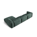 Martina modulares Ecksofa, Rechte Seite, Sitztiefe 76 cm, aus Samt in Petrol (Vogue 12), 330x176 cm von Micadoni – Bild 5