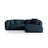 Martina modulares Ecksofa, Rechte Seite, Sitztiefe 76 cm, aus Strukturierter Stoff in Blau Jeans (Boston Ocean), 280x176 cm von Micadoni – Bild 1