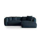 Martina modulares Ecksofa, Rechte Seite, Sitztiefe 76 cm, aus Strukturierter Stoff in Blau Jeans (Boston Ocean), 280x176 cm von Micadoni – Bild 1
