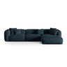 Martina modulares Ecksofa, Rechte Seite, Sitztiefe 76 cm, aus Strukturierter Stoff in Blau Jeans (Boston Ocean), 330x176 cm von Micadoni – Bild 1