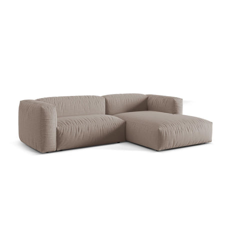 Martina modulares Ecksofa, Rechte Seite, Sitztiefe 76 cm, aus Strukturierter Stoff in Dunkelbeige (Boston Trufa), 280x176 cm von Micadoni – Bild 3