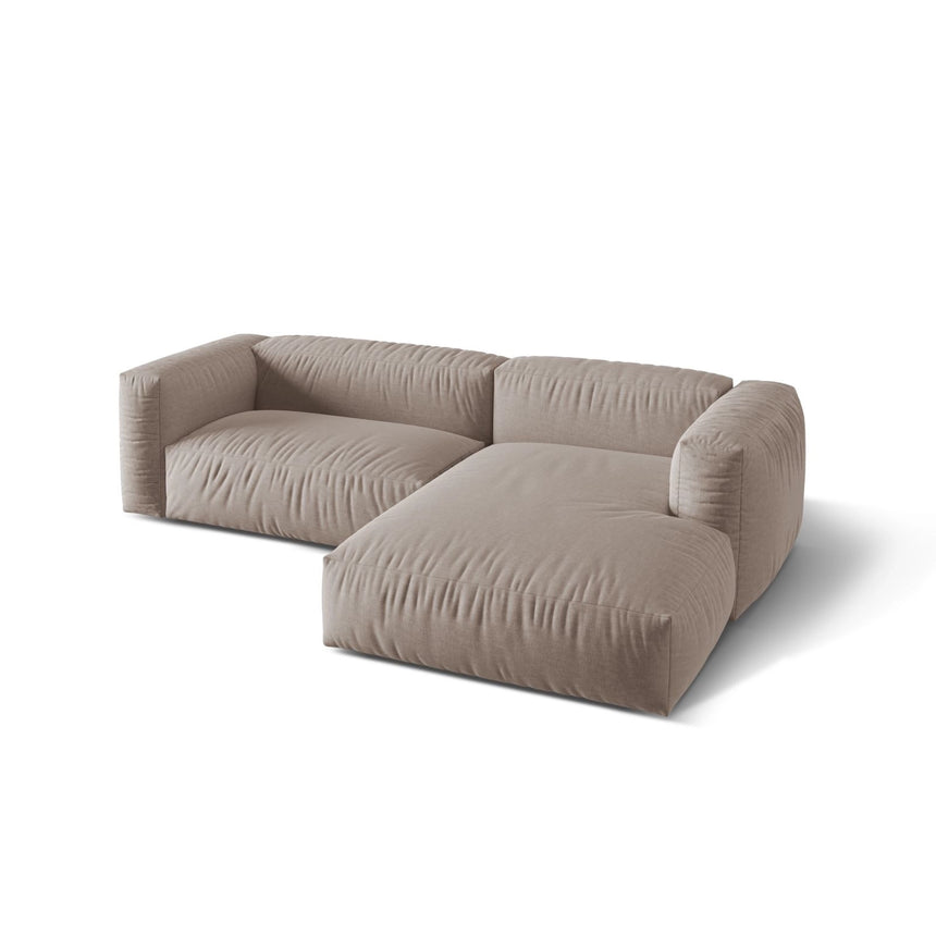 Martina modulares Ecksofa, Rechte Seite, Sitztiefe 76 cm, aus Strukturierter Stoff in Dunkelbeige (Boston Trufa), 280x176 cm von Micadoni – Bild 4