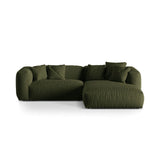 Martina modulares Ecksofa, Rechte Seite, Sitztiefe 76 cm, aus Strukturierter Stoff in Grün (Boston Forest), 280x176 cm von Micadoni – Bild 1