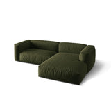 Martina modulares Ecksofa, Rechte Seite, Sitztiefe 76 cm, aus Strukturierter Stoff in Grün (Boston Forest), 280x176 cm von Micadoni – Bild 4