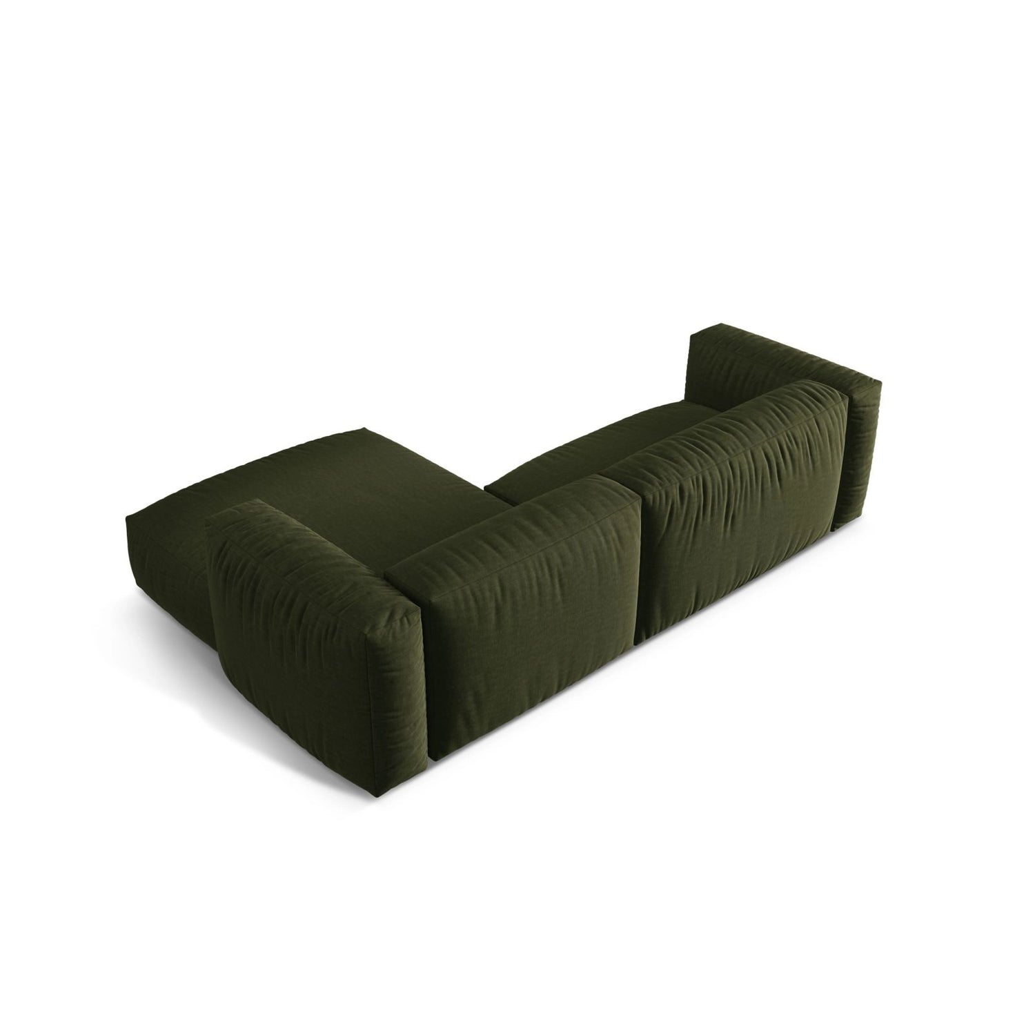 Martina modulares Ecksofa, Rechte Seite, Sitztiefe 76 cm, aus Strukturierter Stoff in Grün (Boston Forest), 280x176 cm von Micadoni – Bild 5