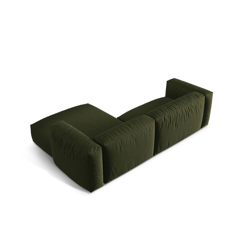 Martina modulares Ecksofa, Rechte Seite, Sitztiefe 76 cm, aus Strukturierter Stoff in Grün (Boston Forest), 280x176 cm von Micadoni – Bild 5
