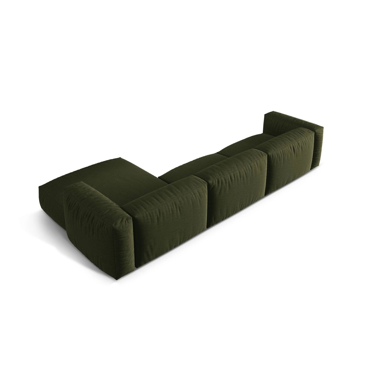 Martina modulares Ecksofa, Rechte Seite, Sitztiefe 76 cm, aus Strukturierter Stoff in Grün (Boston Forest), 330x176 cm von Micadoni – Bild 5