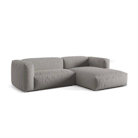 Martina modulares Ecksofa, Rechte Seite, Sitztiefe 76 cm, aus Strukturierter Stoff in Hellgrau (Boston Light Grey), 280x176 cm von Micadoni – Bild 3