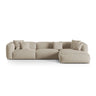 Martina modulares Ecksofa, Rechte Seite, Sitztiefe 76 cm, aus Strukturierter Stoff in Leichtes Beige (Boston Toffee), 330x176 cm von Micadoni – Bild 1