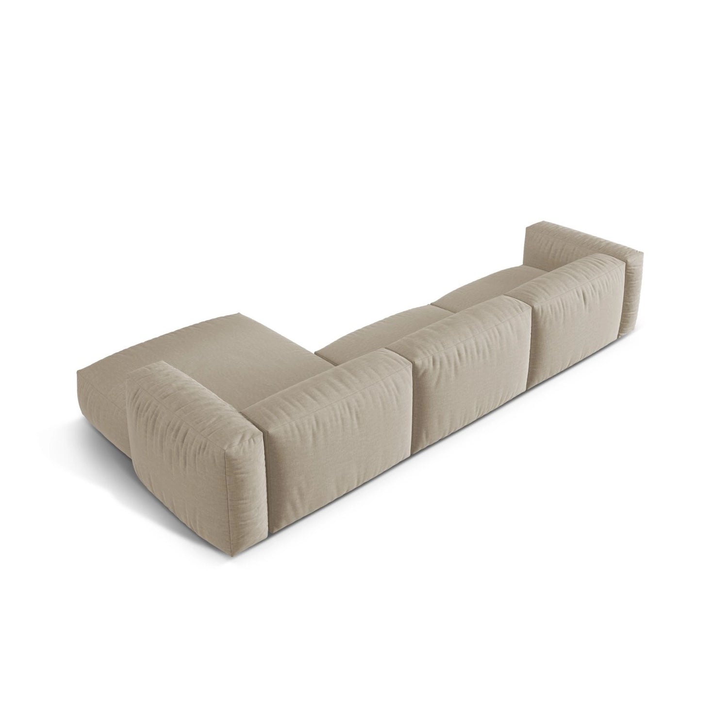 Martina modulares Ecksofa, Rechte Seite, Sitztiefe 76 cm, aus Strukturierter Stoff in Leichtes Beige (Boston Toffee), 330x176 cm von Micadoni – Bild 5