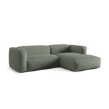 Martina modulares Ecksofa, Rechte Seite, Sitztiefe 76 cm, aus Strukturierter Stoff in Moosgrün (Boston Water Green), 280x176 cm von Micadoni – Bild 3