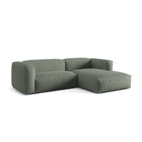 Martina modulares Ecksofa, Rechte Seite, Sitztiefe 76 cm, aus Strukturierter Stoff in Moosgrün (Boston Water Green), 280x176 cm von Micadoni – Bild 3