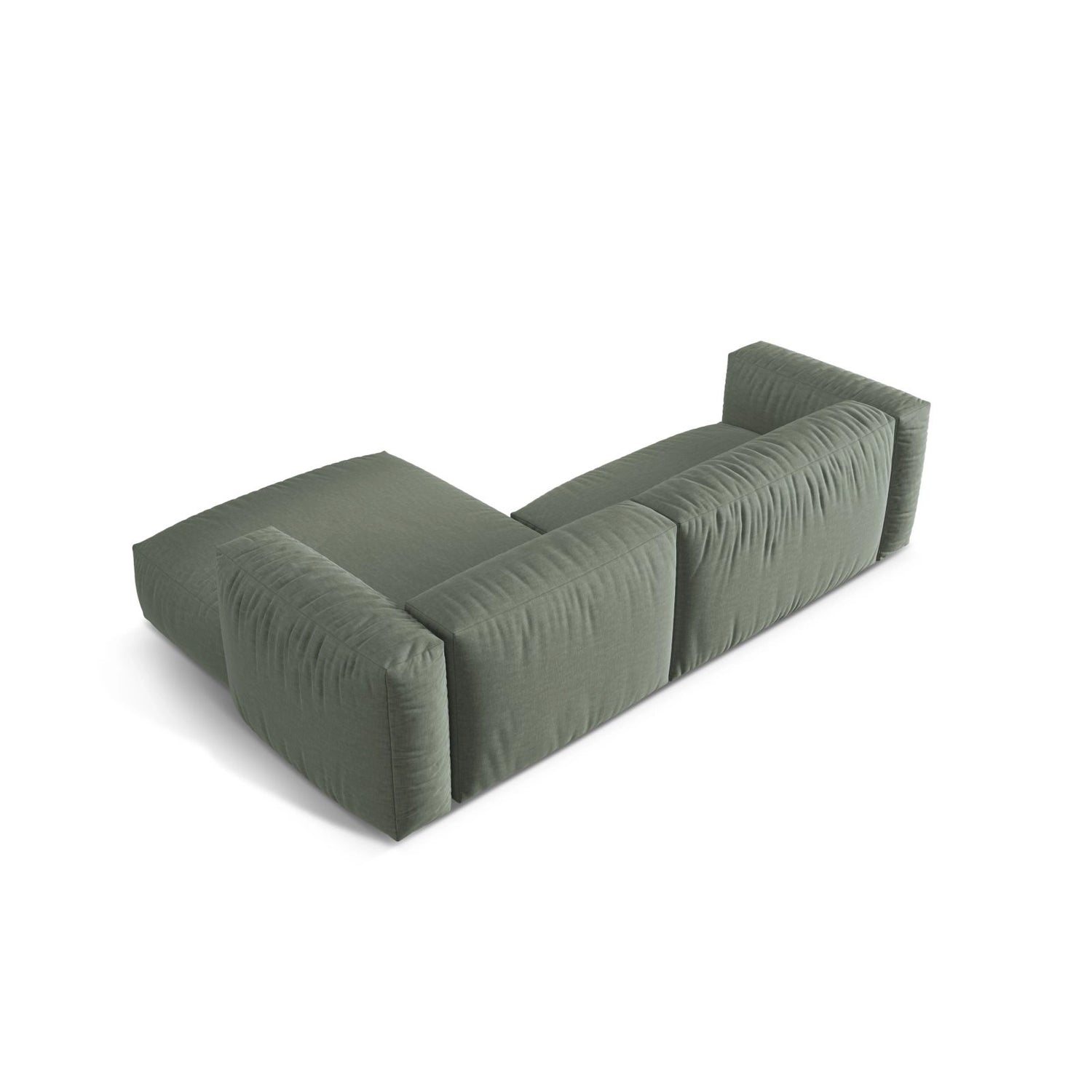 Martina modulares Ecksofa, Rechte Seite, Sitztiefe 76 cm, aus Strukturierter Stoff in Moosgrün (Boston Water Green), 280x176 cm von Micadoni – Bild 5