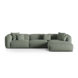 Martina modulares Ecksofa, Rechte Seite, Sitztiefe 76 cm, aus Strukturierter Stoff in Moosgrün (Boston Water Green), 330x176 cm von Micadoni – Bild 1
