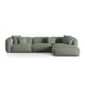 Martina modulares Ecksofa, Rechte Seite, Sitztiefe 76 cm, aus Strukturierter Stoff in Moosgrün (Boston Water Green), 330x176 cm von Micadoni – Bild 1