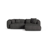 Martina modulares Ecksofa, Rechte Seite, Sitztiefe 90 cm, aus Boucle in Anthrazit (Monet Anthracite), 280x176 cm von Micadoni – Bild 1