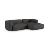 Martina modulares Ecksofa, Rechte Seite, Sitztiefe 90 cm, aus Boucle in Anthrazit (Monet Anthracite), 280x176 cm von Micadoni – Bild 3