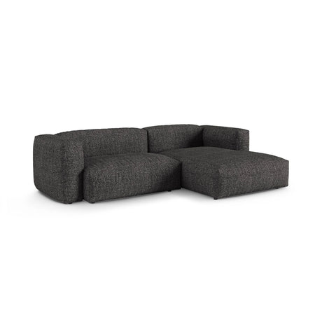 Martina modulares Ecksofa, Rechte Seite, Sitztiefe 90 cm, aus Boucle in Anthrazit (Monet Anthracite), 280x176 cm von Micadoni – Bild 3