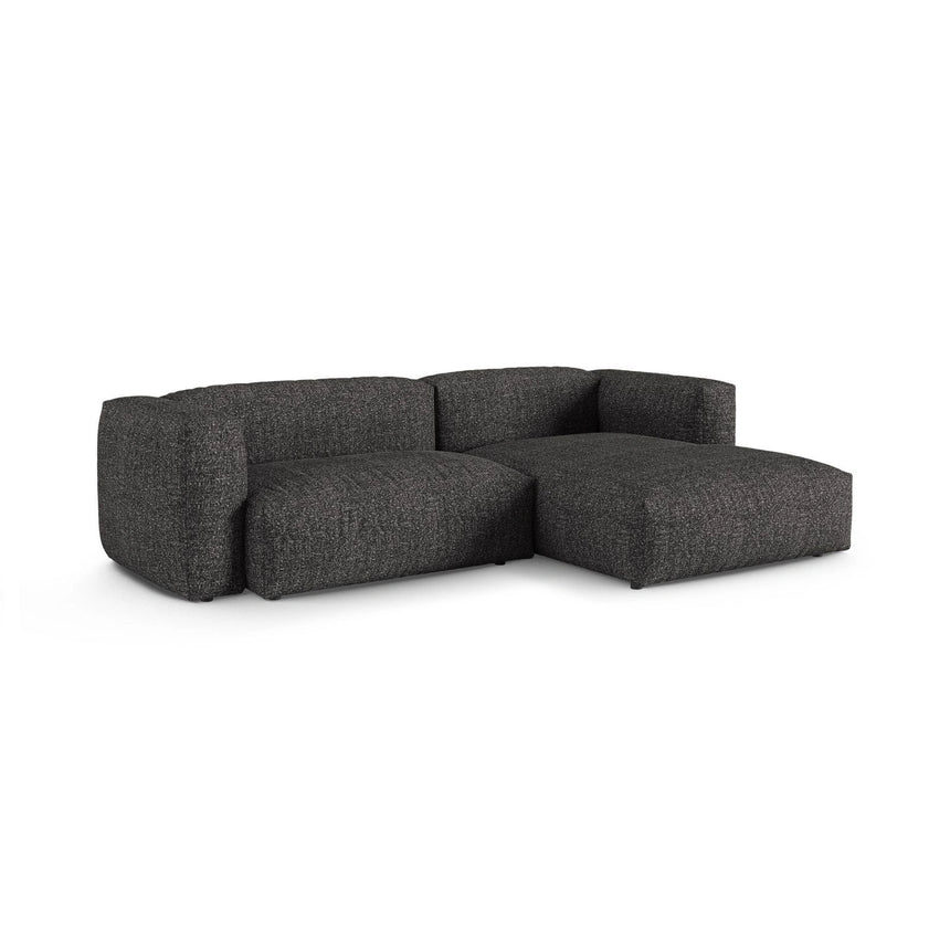 Martina modulares Ecksofa, Rechte Seite, Sitztiefe 90 cm, aus Boucle in Anthrazit (Monet Anthracite), 280x176 cm von Micadoni – Bild 3
