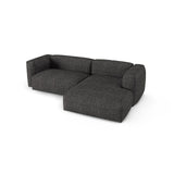 Martina modulares Ecksofa, Rechte Seite, Sitztiefe 90 cm, aus Boucle in Anthrazit (Monet Anthracite), 280x176 cm von Micadoni – Bild 4