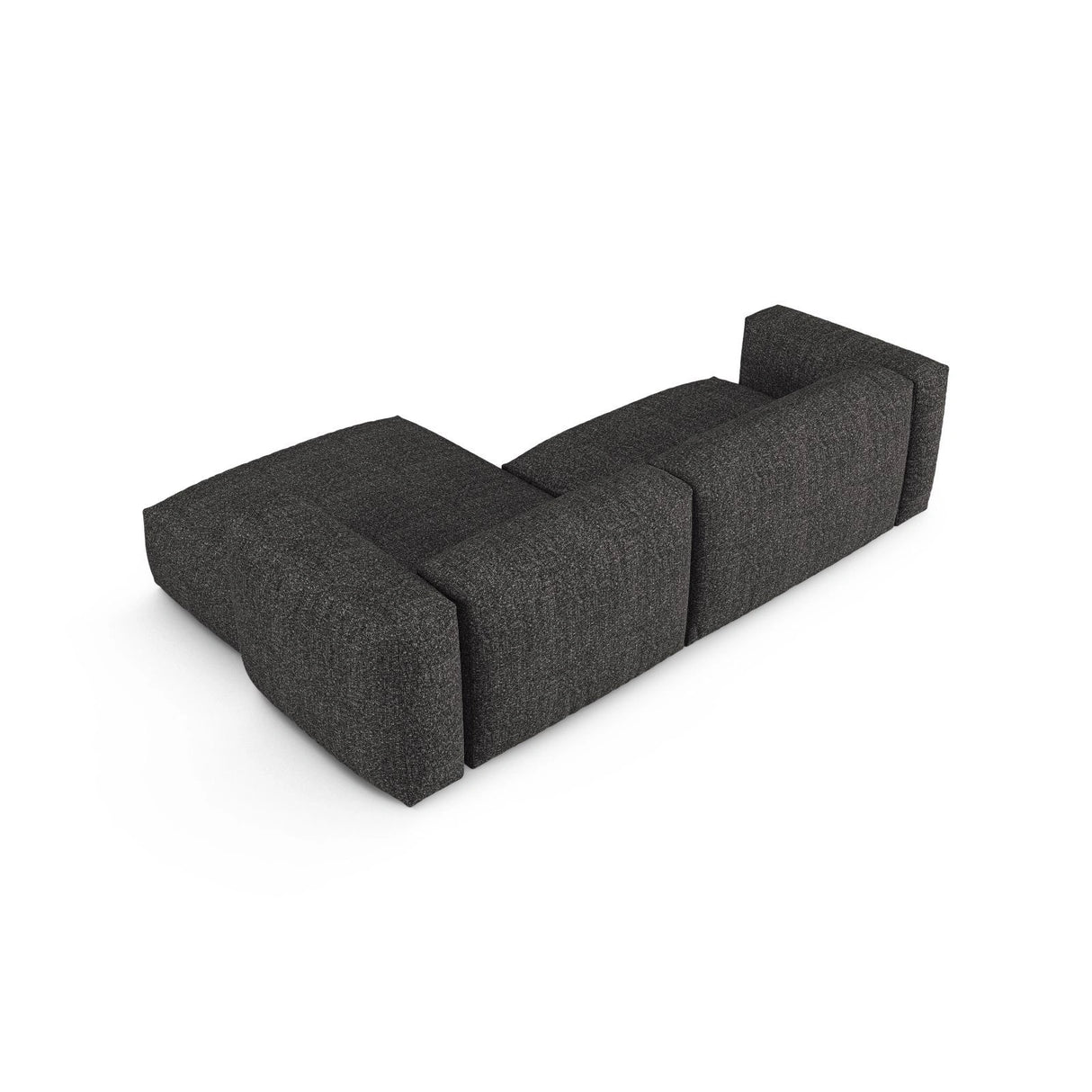 Martina modulares Ecksofa, Rechte Seite, Sitztiefe 90 cm, aus Boucle in Anthrazit (Monet Anthracite), 280x176 cm von Micadoni – Bild 5