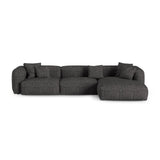 Martina modulares Ecksofa, Rechte Seite, Sitztiefe 90 cm, aus Boucle in Anthrazit (Monet Anthracite), 330x176 cm von Micadoni – Bild 1