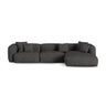 Martina modulares Ecksofa, Rechte Seite, Sitztiefe 90 cm, aus Boucle in Anthrazit (Monet Anthracite), 330x176 cm von Micadoni – Bild 1