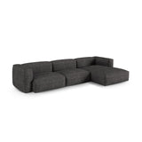 Martina modulares Ecksofa, Rechte Seite, Sitztiefe 90 cm, aus Boucle in Anthrazit (Monet Anthracite), 330x176 cm von Micadoni – Bild 3