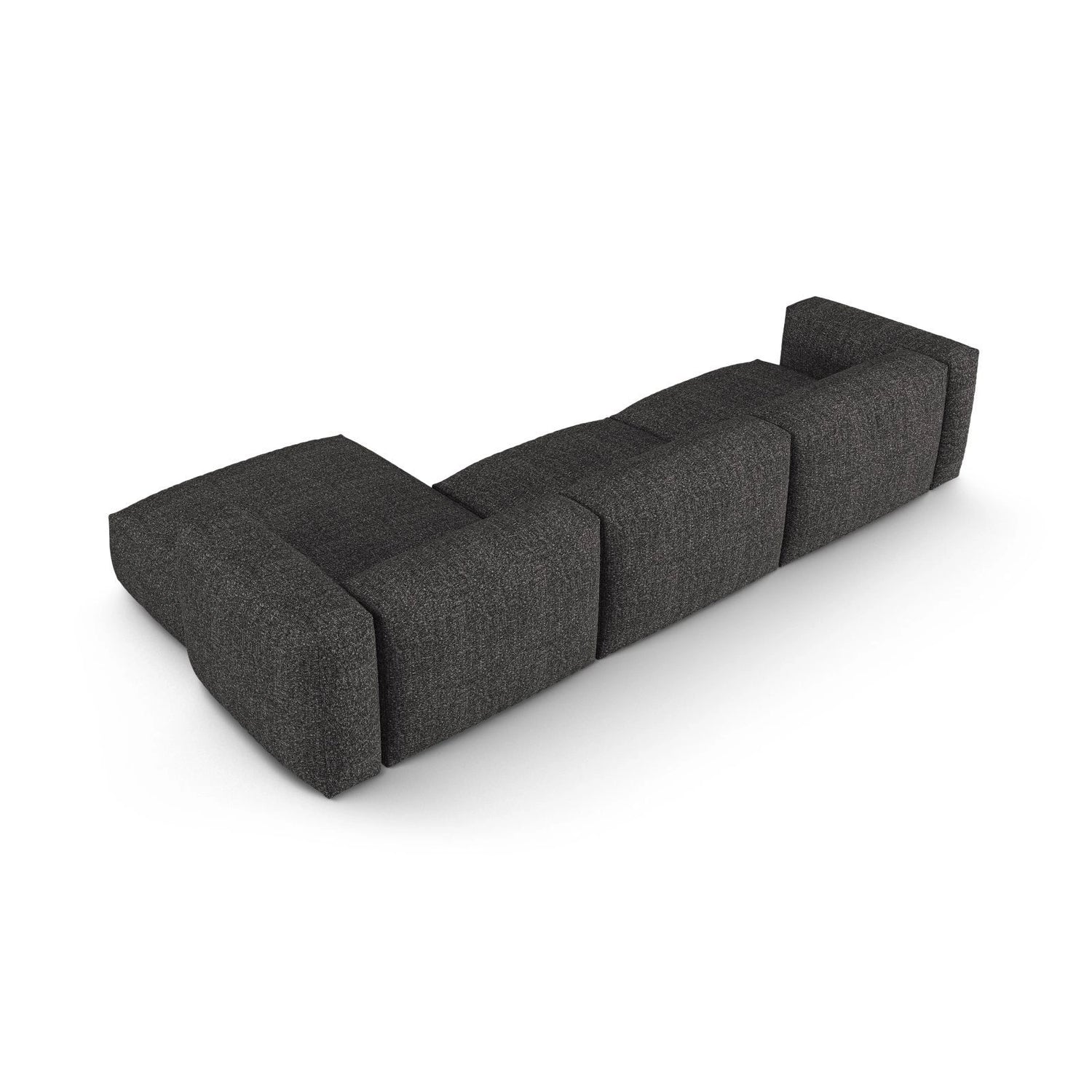 Martina modulares Ecksofa, Rechte Seite, Sitztiefe 90 cm, aus Boucle in Anthrazit (Monet Anthracite), 330x176 cm von Micadoni – Bild 5