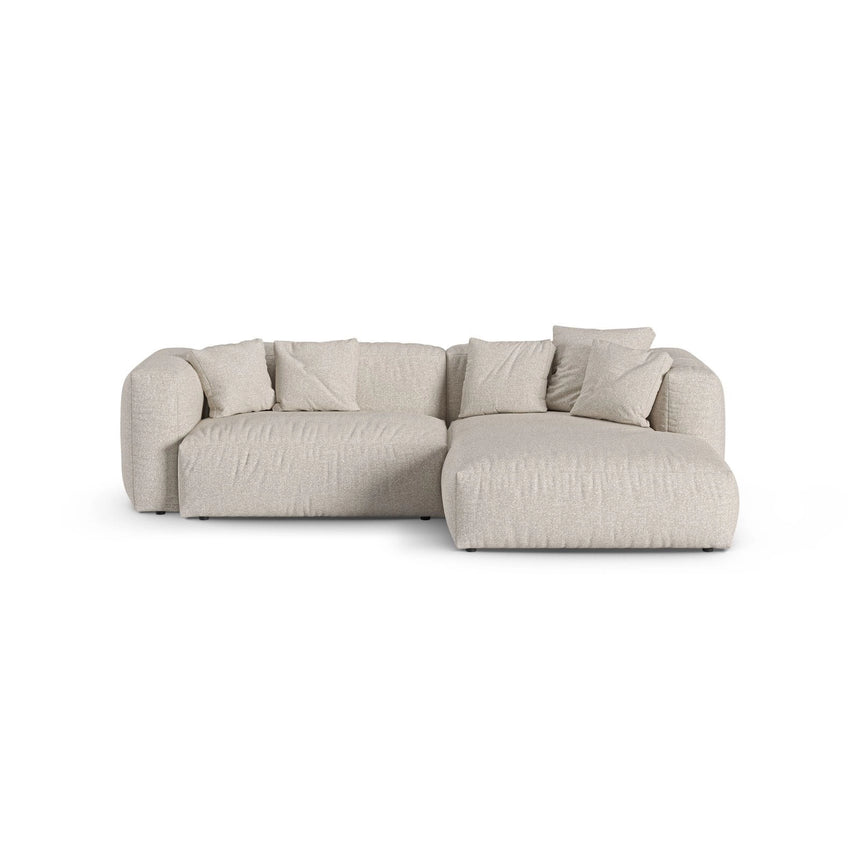 Martina modulares Ecksofa, Rechte Seite, Sitztiefe 90 cm, aus Boucle in Beige (Monet Sand), 280x176 cm von Micadoni – Bild 1