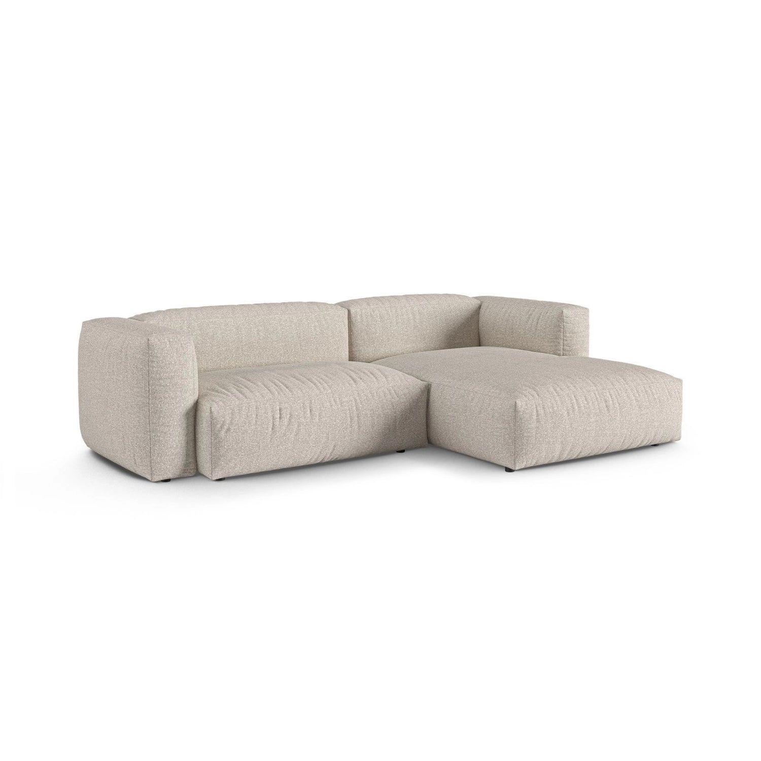 Martina modulares Ecksofa, Rechte Seite, Sitztiefe 90 cm, aus Boucle in Beige (Monet Sand), 280x176 cm von Micadoni – Bild 3