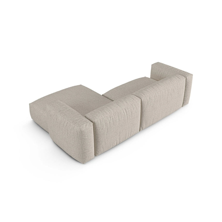 Martina modulares Ecksofa, Rechte Seite, Sitztiefe 90 cm, aus Boucle in Beige (Monet Sand), 280x176 cm von Micadoni – Bild 5