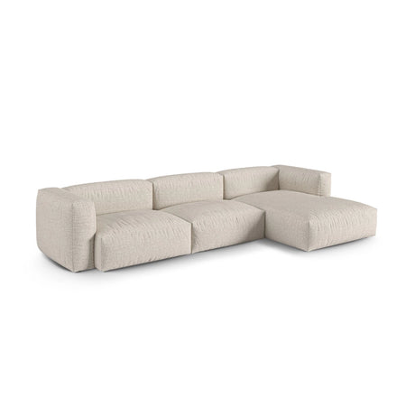 Martina modulares Ecksofa, Rechte Seite, Sitztiefe 90 cm, aus Boucle in Beige (Monet Sand), 330x176 cm von Micadoni – Bild 3