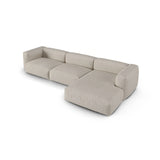 Martina modulares Ecksofa, Rechte Seite, Sitztiefe 90 cm, aus Boucle in Beige (Monet Sand), 330x176 cm von Micadoni – Bild 4