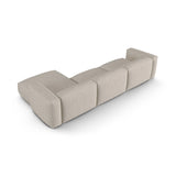 Martina modulares Ecksofa, Rechte Seite, Sitztiefe 90 cm, aus Boucle in Beige (Monet Sand), 330x176 cm von Micadoni – Bild 5