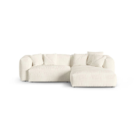 Martina modulares Ecksofa, Rechte Seite, Sitztiefe 90 cm, aus Boucle in Elfenbein (Monet Nata), 280x176 cm von Micadoni – Bild 1