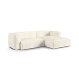 Martina modulares Ecksofa, Rechte Seite, Sitztiefe 90 cm, aus Boucle in Elfenbein (Monet Nata), 280x176 cm von Micadoni – Bild 3
