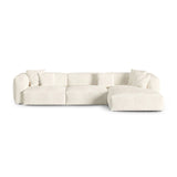 Martina modulares Ecksofa, Rechte Seite, Sitztiefe 90 cm, aus Boucle in Elfenbein (Monet Nata), 330x176 cm von Micadoni – Bild 1