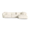 Martina modulares Ecksofa, Rechte Seite, Sitztiefe 90 cm, aus Boucle in Elfenbein (Monet Nata), 330x176 cm von Micadoni – Bild 1