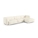 Martina modulares Ecksofa, Rechte Seite, Sitztiefe 90 cm, aus Boucle in Elfenbein (Monet Nata), 330x176 cm von Micadoni – Bild 3