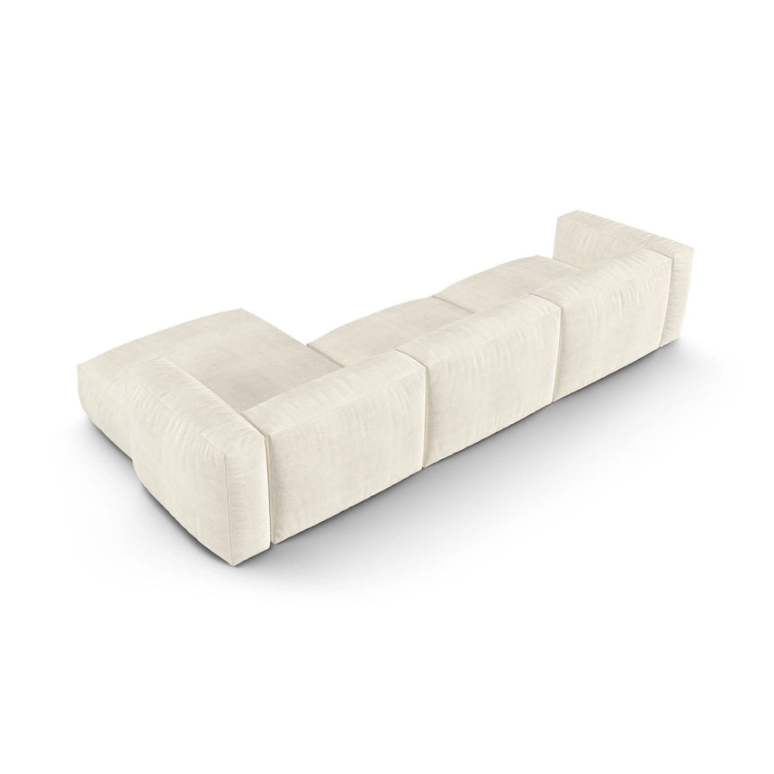Martina modulares Ecksofa, Rechte Seite, Sitztiefe 90 cm, aus Boucle in Elfenbein (Monet Nata), 330x176 cm von Micadoni – Bild 5