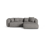 Martina modulares Ecksofa, Rechte Seite, Sitztiefe 90 cm, aus Boucle in Graphit (Monet Graphite), 280x176 cm von Micadoni – Bild 1