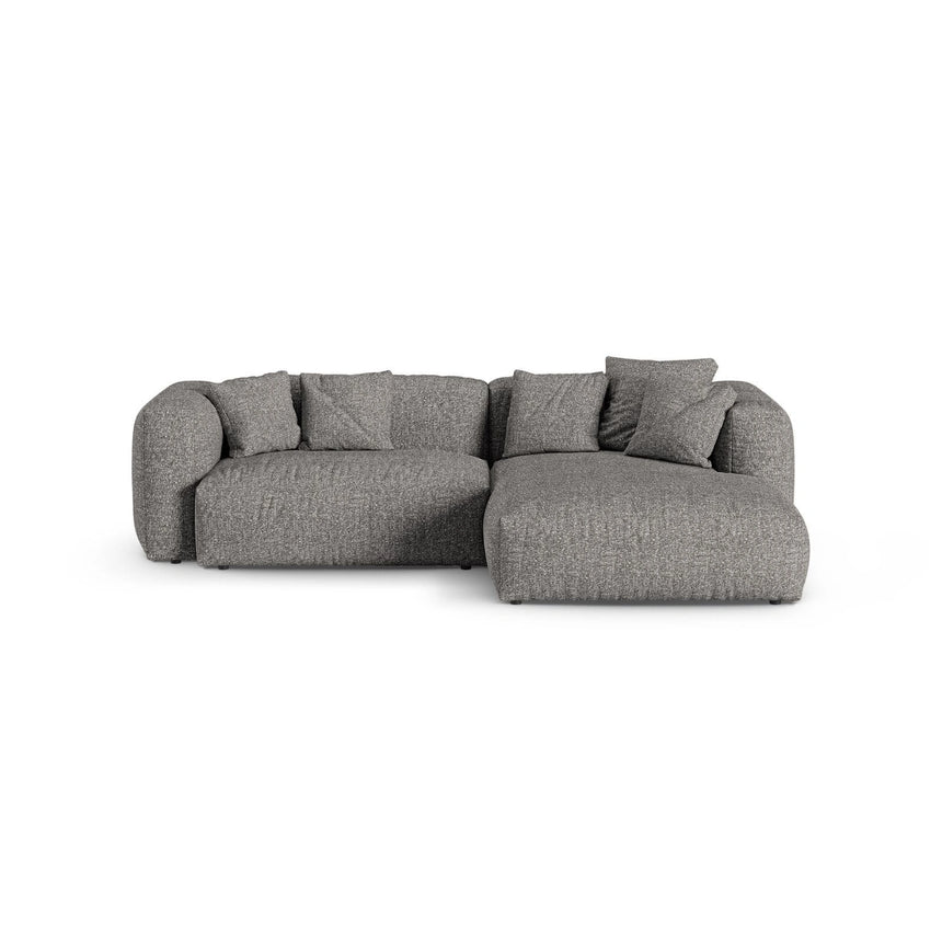 Martina modulares Ecksofa, Rechte Seite, Sitztiefe 90 cm, aus Boucle in Graphit (Monet Graphite), 280x176 cm von Micadoni – Bild 1