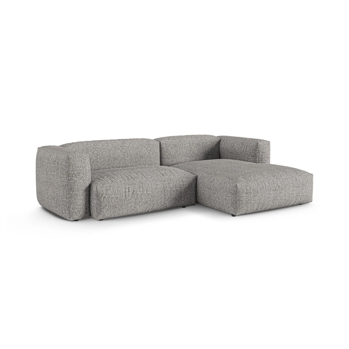 Martina modulares Ecksofa, Rechte Seite, Sitztiefe 90 cm, aus Boucle in Graphit (Monet Graphite), 280x176 cm von Micadoni – Bild 3