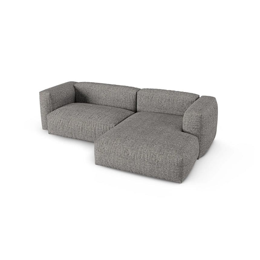 Martina modulares Ecksofa, Rechte Seite, Sitztiefe 90 cm, aus Boucle in Graphit (Monet Graphite), 280x176 cm von Micadoni – Bild 4