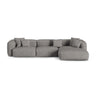 Martina modulares Ecksofa, Rechte Seite, Sitztiefe 90 cm, aus Boucle in Graphit (Monet Graphite), 330x176 cm von Micadoni – Bild 1