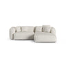 Martina modulares Ecksofa, Rechte Seite, Sitztiefe 90 cm, aus Boucle in Grau Beige meliert (Monet Pearl), 280x176 cm von Micadoni – Bild 1