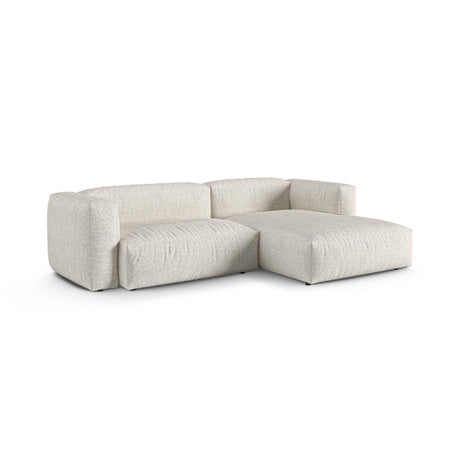 Martina modulares Ecksofa, Rechte Seite, Sitztiefe 90 cm, aus Boucle in Grau Beige meliert (Monet Pearl), 280x176 cm von Micadoni – Bild 3