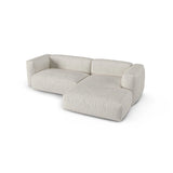Martina modulares Ecksofa, Rechte Seite, Sitztiefe 90 cm, aus Boucle in Grau Beige meliert (Monet Pearl), 280x176 cm von Micadoni – Bild 4