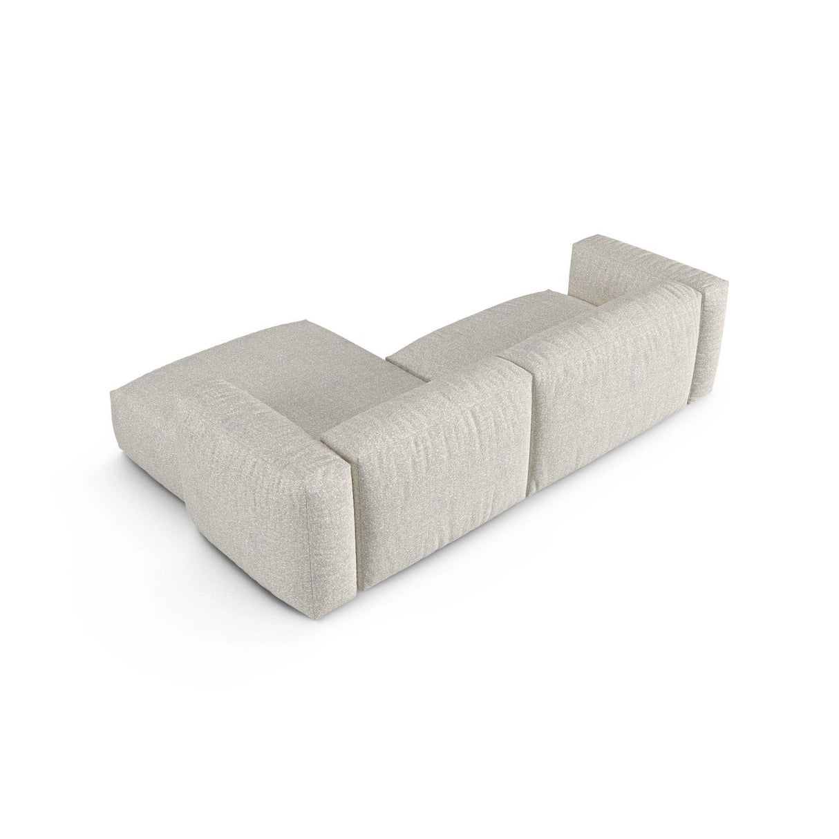 Martina modulares Ecksofa, Rechte Seite, Sitztiefe 90 cm, aus Boucle in Grau Beige meliert (Monet Pearl), 280x176 cm von Micadoni – Bild 5